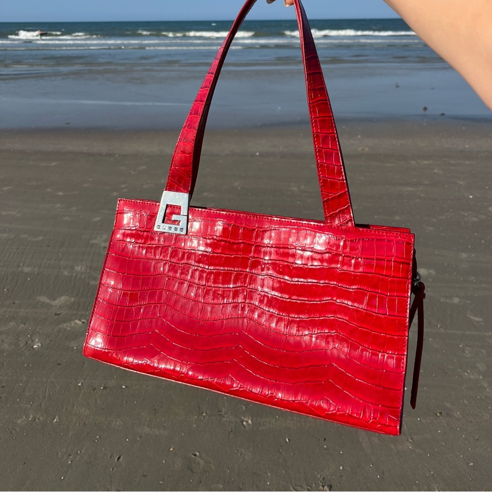Red Patent Embossed Shoulder Bag/Purse